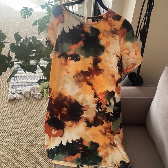 Lulus Camaraderie Orange Print Shift Dress - Picture 3 of 6